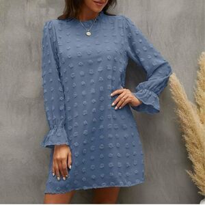 Flowy Chiffon Sheath Mini Dress Sz L Boho Bump-Friendly Casual Office Brunch